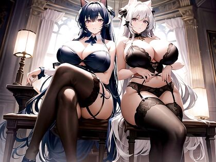 Wide-Hipped Beauty in Garter Belt Dazzles in Masterpiece Hentai AI Image