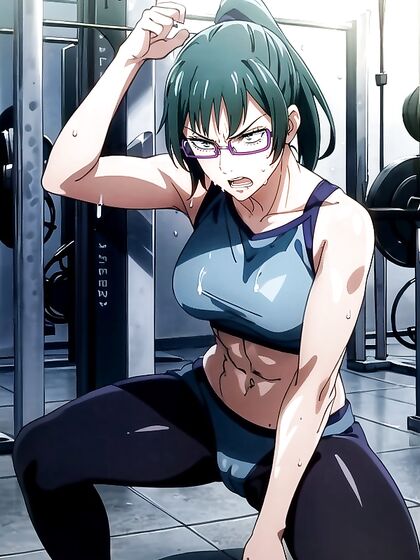 Tight-Fit Workout Gear Meets Passionate Gym Action in Steaming Hentai AI Image