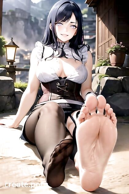 Dominant Gaze and Seductive Feet Display in Captivating Hentai AI Image