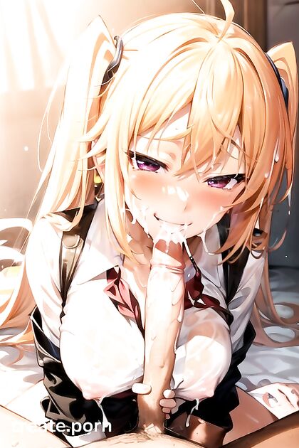 Shidou Irina from HSDXD Strips Open and Cums in Sensual Hentai AI Image