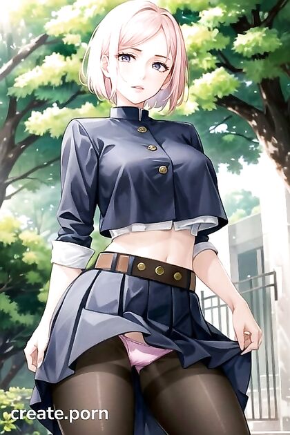 Kugisaki Nobara from Jujutsu Kaisen Shows Off Her Large Ass in Seductive Hentai AI Image