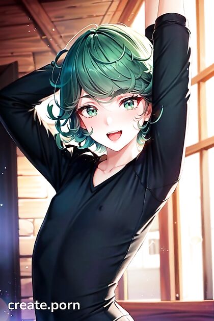 Tatsumaki from One Punch Man Seduces in Skinny, Ultra-Detailed Hentai AI Image