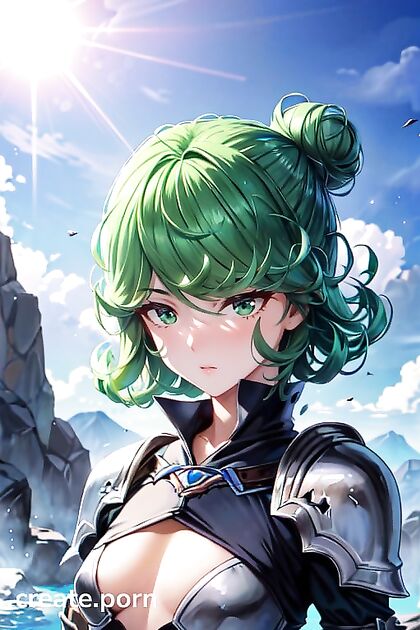 Tatsumaki from One Punch Man in Armor with Hair Bun for Intense Hentai Pleasure