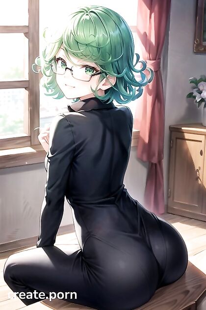Tatsumaki from One Punch Man Enjoying Intimate Moments in a Seductive Rear View
