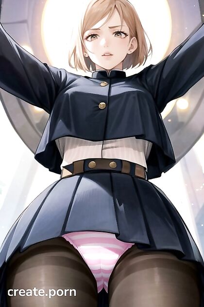 Kugisaki Nobara from Jujutsu Kaisen Shows Off Her Rounded Ass in Seductive Hentai AI Image