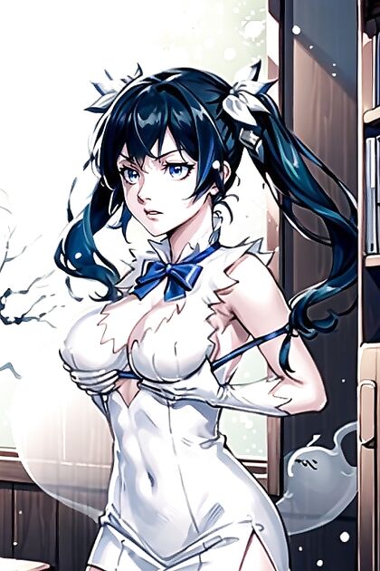 Hestia from DanMachi Gets Intimate in Her Study Room for Steamy Comic Hentai AI Image