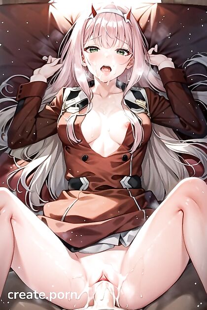 Zero Two from Darling in the FranXX Enjoying Intimate Missionary Pleasure in Nude Hentai AI Image