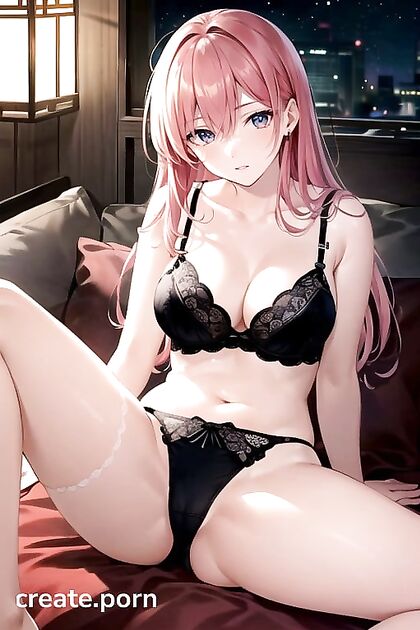 Pink-Haired Asian Beauty Gets Ravished on the Bed in Steaming Hentai AI Image