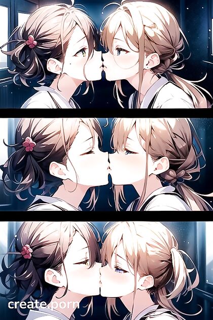 Harem of Girl 18+s Kissing Passionately in 18+ Hentai AI Image