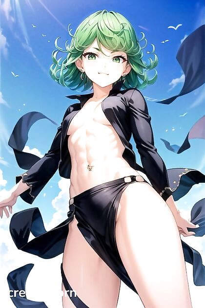 Tatsumaki from One Punch Man Gets Intimate in Waist-Up Hentai AI Image