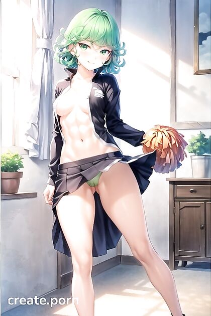 Tatsumaki from One Punch Man Shows Off Her Incredible Assets in Front View Hentai AI Image