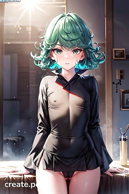 Tatsumaki from One Punch Man Shows Off Her CamelToe in Sexy Loungewear Hentai AI Image