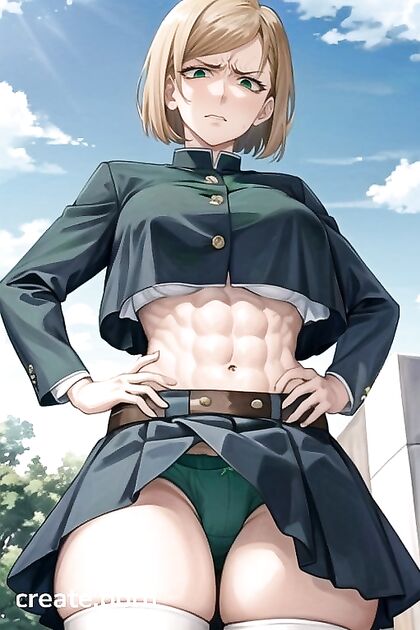 Bobcut Beauty with Brown Eyes and Seductive Thighs in Steamy Hentai AI Image