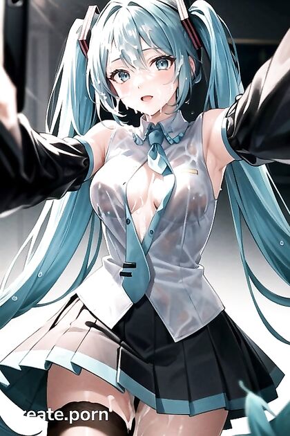 Unbuttoned Seduction - Selfie Cumshots in steamy Hentai AI Image