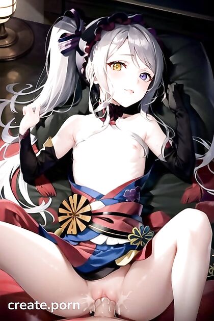 Purple and Blue Heterochromia Eyes Girl 18+ Gets Creampie in Small-Ass Hentai AI Image