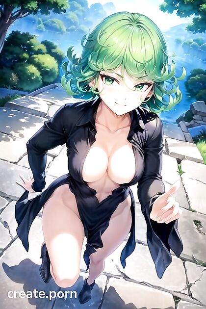 Bust Shot with Raised Leg - Intense Eye Contact in Hentai AI Image