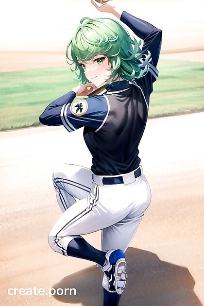 Mischievous Muscles - Blushing and Smiling in a Busty Hentai AI Image