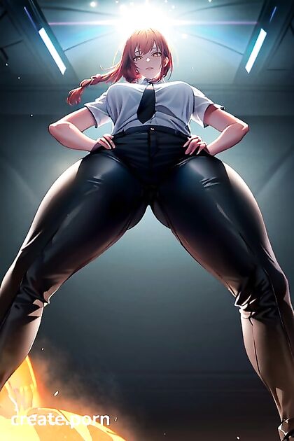 Makima from Chainsaw Man Poses Seductively with Hands on Hips in Hentai AI Image