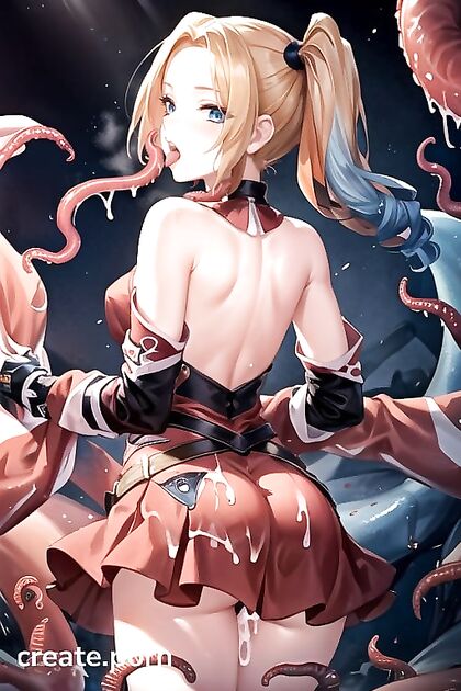 Harley Quinn'sLarge Breasts Entangled in Tentacle Ecstasy Hentai Adventures