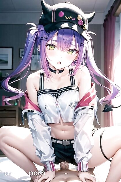 Heterochromia Babe with Purple and Blue Eyes RidesDick inSTEAMY Hentai AI Image
