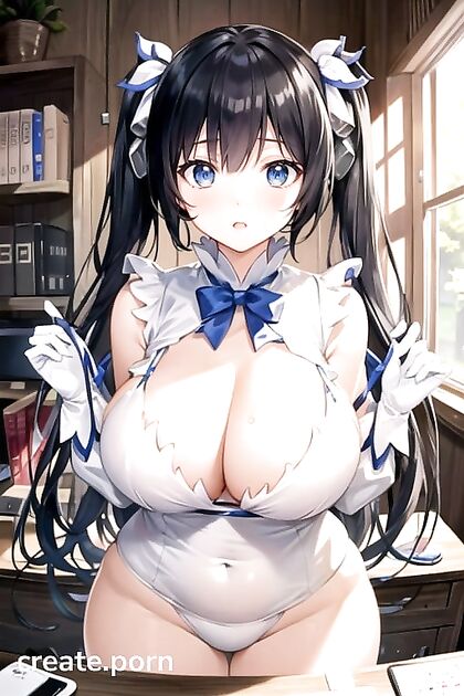 Hestia from DanMachi Gets Seduced by Soldiers in the Study Room Hentai Fantasy