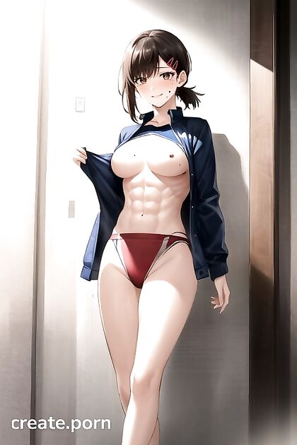 Kobeni Higashiyama from Chainsaw Man Teases with Her Right Leg Raised and Blushingly Smile