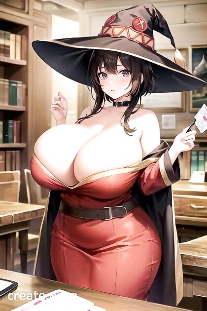 Megumin from Isekai Quartet Shows Off Her Massive Breasts in Steamy 18+ Hentai AI Image