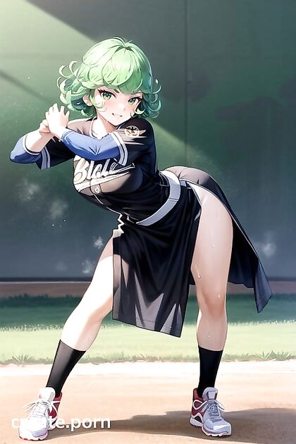 Muscular Guy in Baseball Uniform Shows Off Front View in Steaming Hentai AI Image