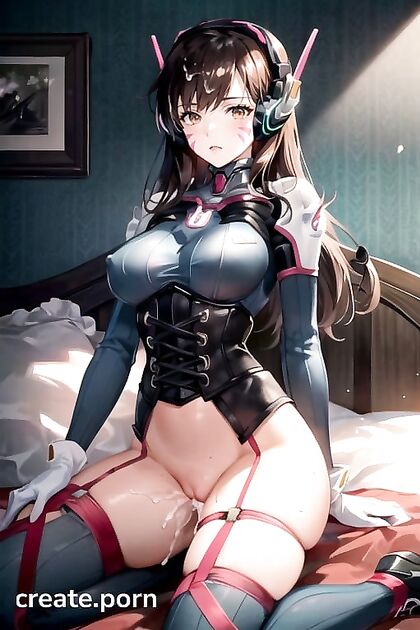18-Year-Old Gothic Beauty Enjoys Intense Creampie Hentai AI Image