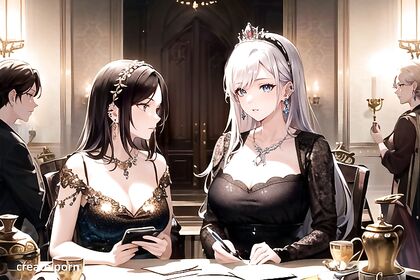 Queen Adorned with Necklace and Crown in Seductive Hentai AI Image