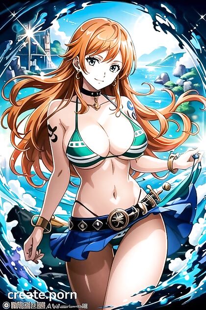 Lifted Mini Skirt Reveals Thong in Seductive Hentai AI Image