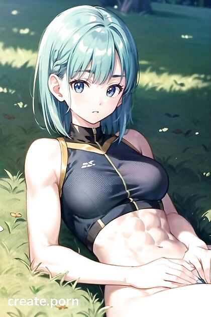 Muscular Abs Flexing While Masturbating inSTEAMY Hentai AI Image