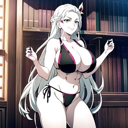 Detailed Cleavage Revealed in Open-Clothed Hentai AI Image