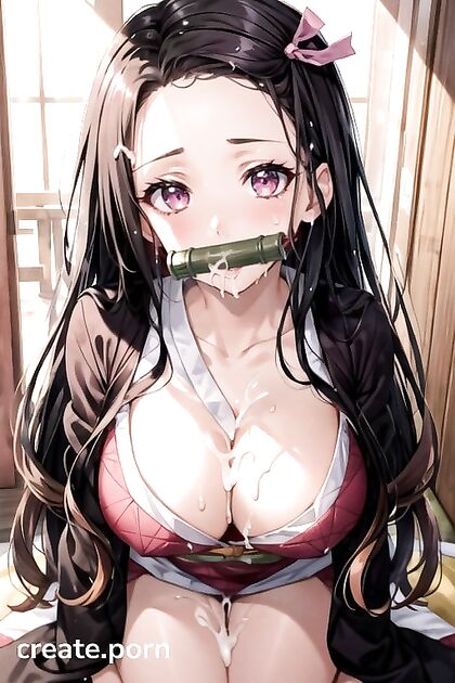 Intense Cumshots and Ahegao Faces in Split-Screen Hentai AI Image