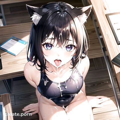 Heterochromia Beauty Cums Hard with Mouth Agape in Hentai Ecstasy