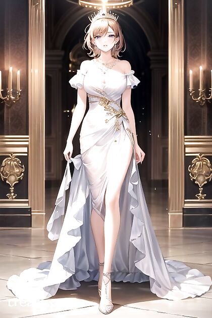 Royal Crown and Palace Necklaces in Seductive Hentai AI Image