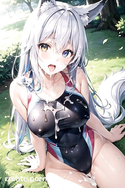 FOX-Eared Cutie Shows Off Her Talents in the Park with Seductive Tongue Play