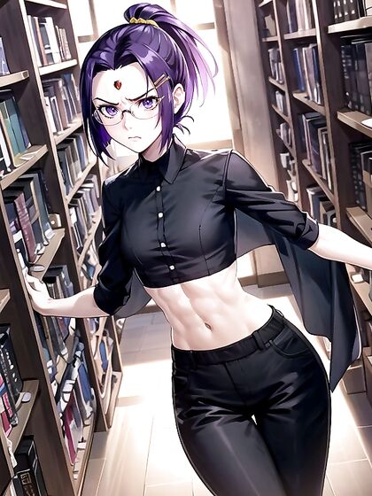 Office Worker’s Panty Play with Sensual Hair Clips in naughty Hentai AI Image