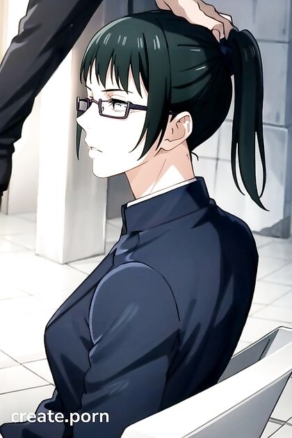 Teacher Gives Intense Blowjob in Close-Up Third-Person Hentai AI Image