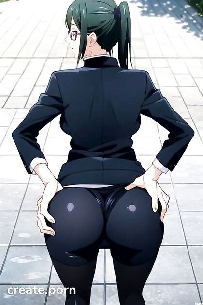 Maki Zenin from Jujutsu Kaisen Takes Control in POV Doggystyle Hentai AI Image