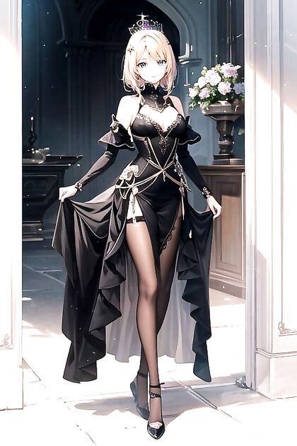 Queen’s Full Body Adorned with Crown in Seductive Hentai Pleasure