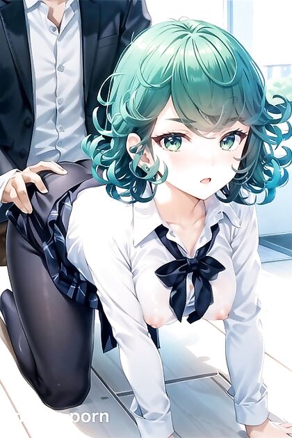 Tatsumaki from One Punch Man Tempts as a Sexy Teacher in Rear View Hentai