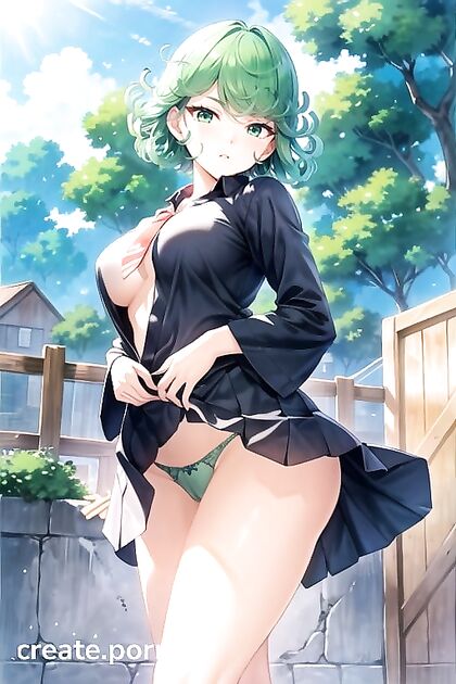 Lifting 's Skirt for Naughty Open-Clothes Hentai AI Image