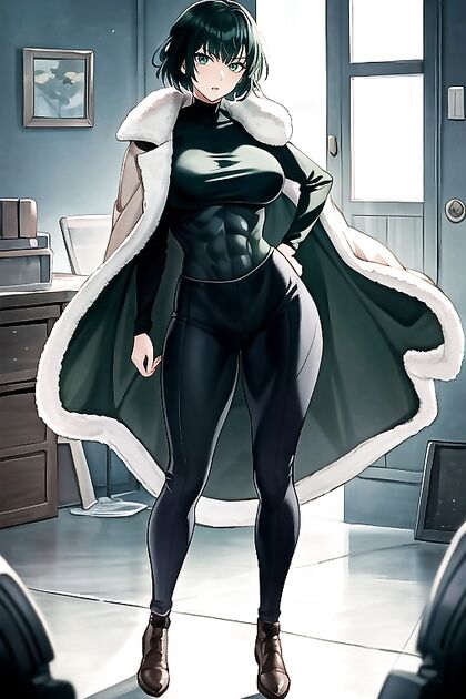 Thick Lines and Seductive Green Eyes in Full Body Hentai AI Image