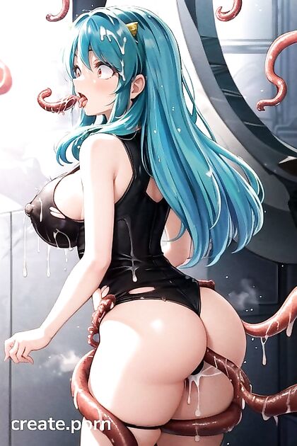 Lum from Urusei Yatsura Writhes in Pleasure with Tentacle Creampie Hentai Delights
