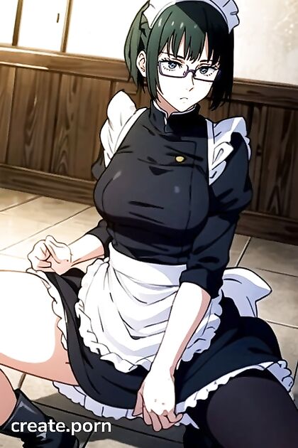 Maid with Large Breasts and Curvy Body in Steamy Hentai AI Image