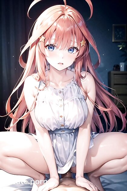 Itsuki Nakano from Gotoubun no Hanayome Rides Wild inCowGirl 18+ Hentai AI Image