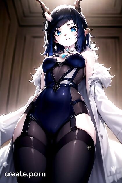 Blue-Haired Devil Gets Fucked from Behind in Steamy Hentai AI Image