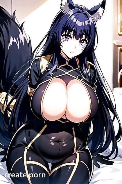Delta from Eminence in Shadow Shows Off Her Massive Breasts and voluptuous Ass in Hentai AI Image