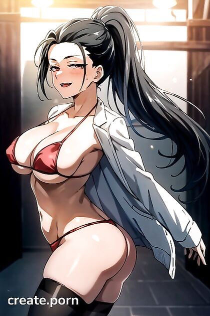 Braun-Skinned Model with Ponytail Enjoying Intense Hentai Pleasure
